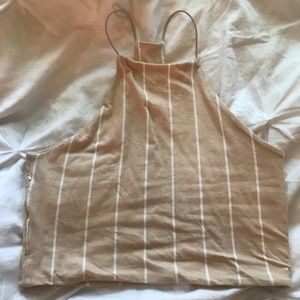 striped halter crop top